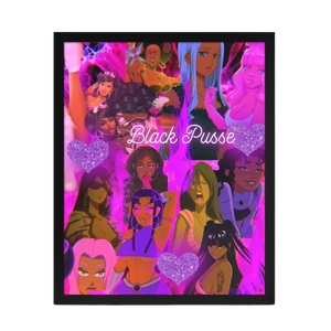 “Black pusse”Framed photo paper poster